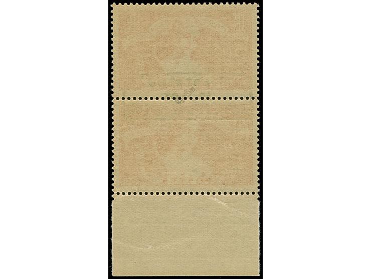 1940, Musica 50C. im senkrechten Unterrandpaar mit gemeinsamen, waagerechten Aufdruck, postfrisch, tadellos, sehr selten, sig