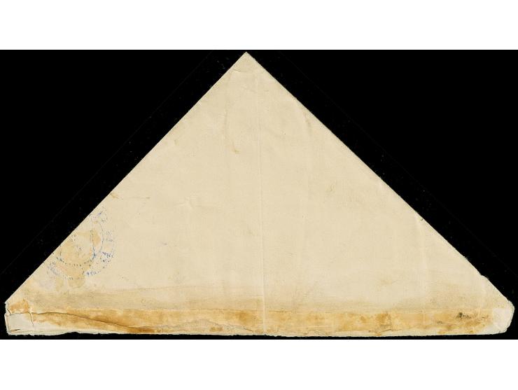 1941, Eisbrecher “Sedow” 30 K. mit rotem Handstempelaufdruck “PLESKAU”, sauber mit blauem Stempel “PSKOV -7 8 41” auf Dreieck