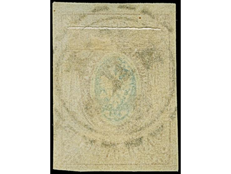 KOWNO: 10 kopeck brown &amp; blue, good to large margins, used with central clear strike of the provisional handstamp, used f