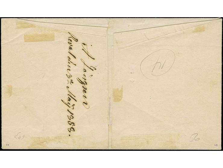 REVAL (Estonia): 10 kopeck brown &amp; blue, nice large even margins, tied by boxed pre-philatelic "REVAL 26 APR. 1858" to le