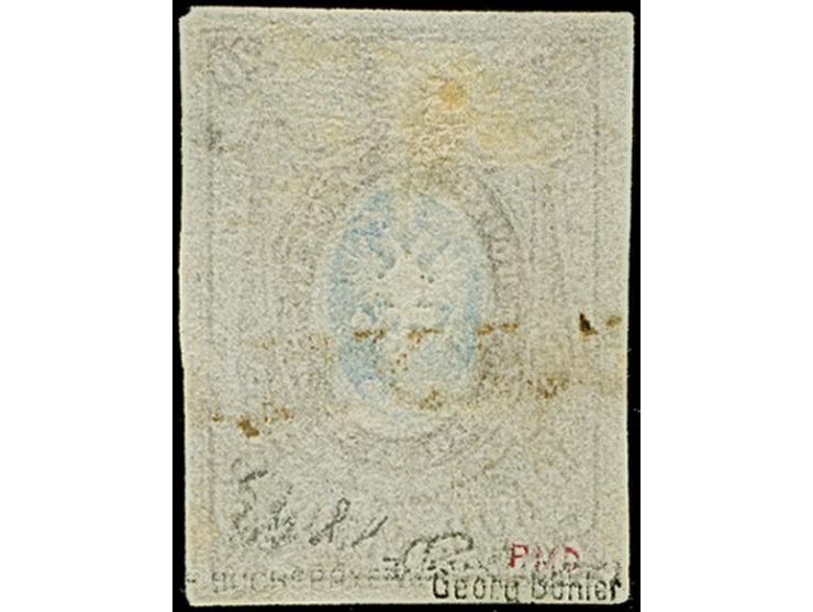 SLUTSK (BELARUS): 10 kopeck brown &amp; blue, nice large margins, used with clear and almost complete strike of pre-philateli