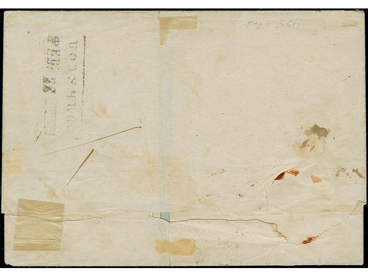 SMOLENSK: 10 kopeck brown &amp; blue, ample to large &nbsp;margins, tied by large fancy double circle "SMOLENSK FEB.19 1858" 