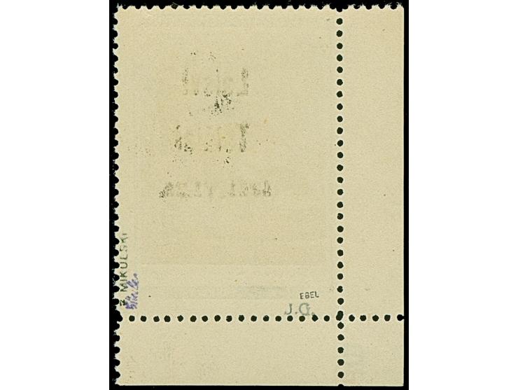 Mechanisierungs-Pavillon 60K. aus der linken unteren Bogenecke, mit Aufdruckfehler “Teisiai statt Telsiai”, links unten mit D