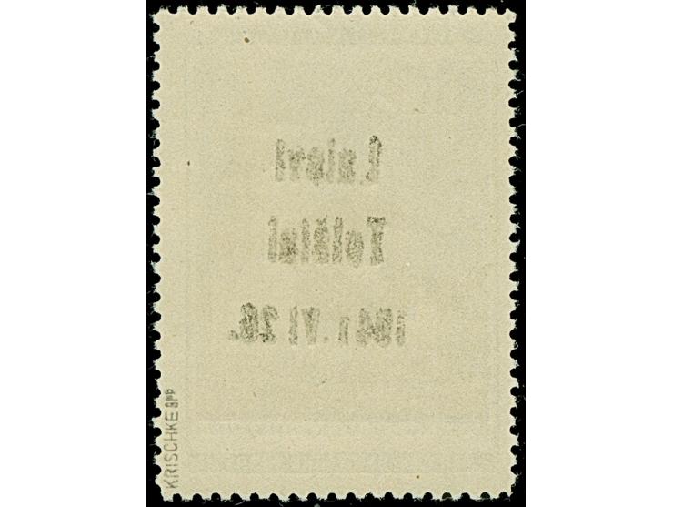 Mechanisierungs-Pavillon 60K. mit Aufdruckfehler “letzte 1 von 1941 klein”, postfrisch, tadellos, eine seltene Marke mit eine