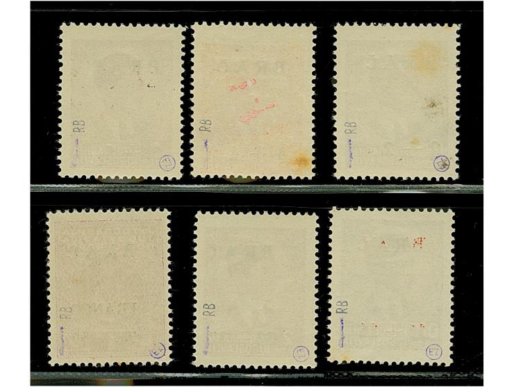 1944, Insel-Nothilfe 2-50 K., postfrisch, teils etwas stockig, sonst tadellos, teils sign. sowie Fotoattest Brunel (2025)