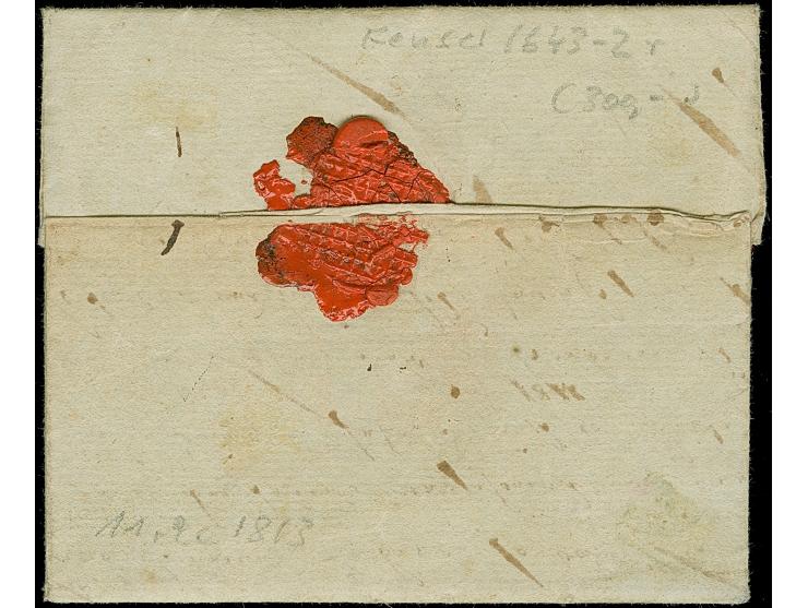 “124 JEVER” roter L2 klar auf komplettem Faltbrief (datiert Jever 11.9.1813) mit geändertem Tax-Vermerk nach Schwartau, in ei