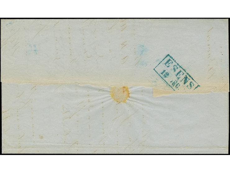 “VAREL 10.12.(52)” Rahmenstempel in schwarz auf allseits voll- bis breitrandiger 1/30 Sgr. auf blau in Type II auf komplettem