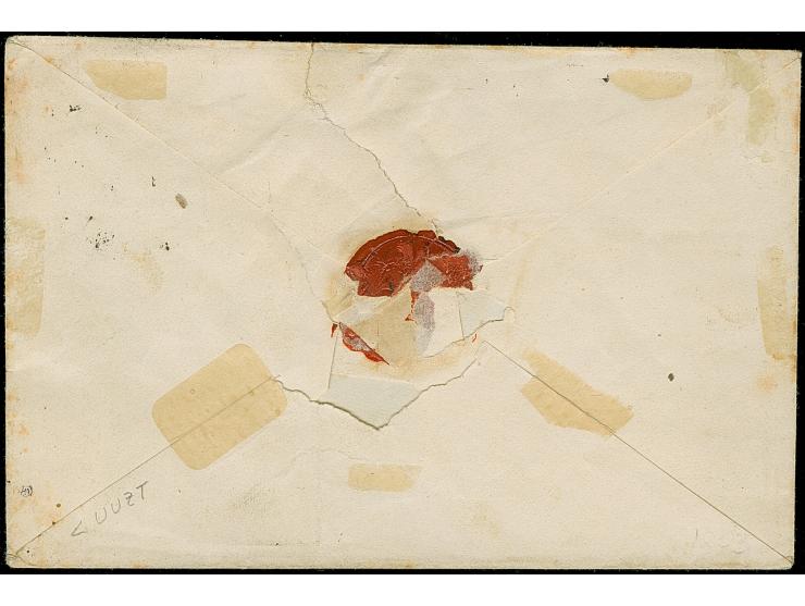 WILNO (Lithuania): 10 kopeck brown &amp; blue, large margins, tied by boxed "WILNO 16 NOV.1858" to envelope to Strzala. Some 