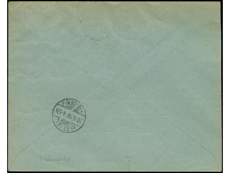1893, 25 P. auf 50 Pfg. lebhaftrötlichbraun im waagerechten Paar, als Zufrankatur mit 2 P. bis 10 P. (jeweils im Paar), saube