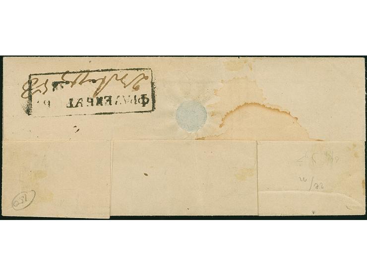 FRAUENBURG (Latvia): 10 kopeck brown &amp; blue, clear at base, otherwise good to large margins, used with pen cross on lette