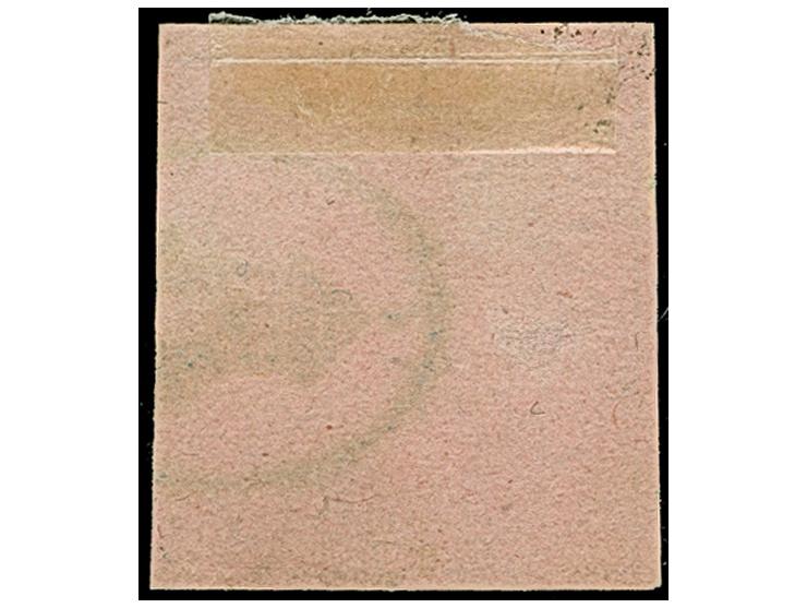 “Delmenhorster Häuschen” klar und fast kompletter Ovalstempel auf loser Marke 1/15 Th. auf rosa, in Type I. Die farbfrische M