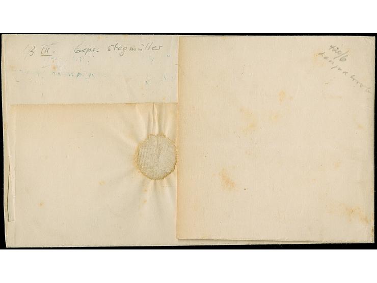 1/15 Th. auf rosa, Type III mit blauem Rahmenstempel “OLDENBURG 16.11” als tarifgerechte Frankatur auf Faltbriefhülle der 2. 