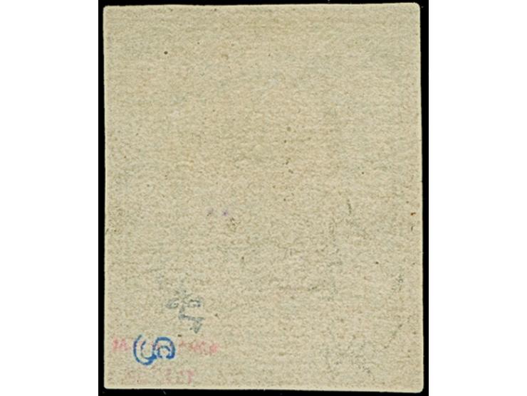 ⅓ Gr. moosgrün, farbfrisch, allseits voll- bis breitrandig im Schnitt, ungebraucht ohne Gummi, in tadelloser Erhaltung, Fotoa