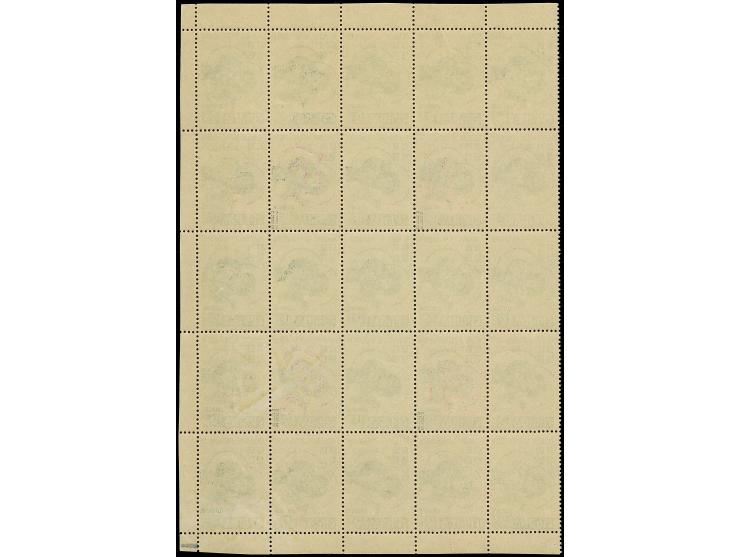 1941, Kriegsgefangene 1+3 D., rechte Hälfte des Schalterbogens, Netzüberdruck mit Spitzen nach unten, bei den vier Marken mit