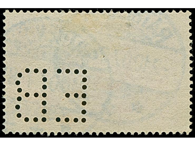 3 M. schwarzpurpurviolett, gez. 26:17, mit Firmen Lochung "EB" sauber entwertet "RATHENOW 2.10.07". Einwandfrei. Fotoattest J