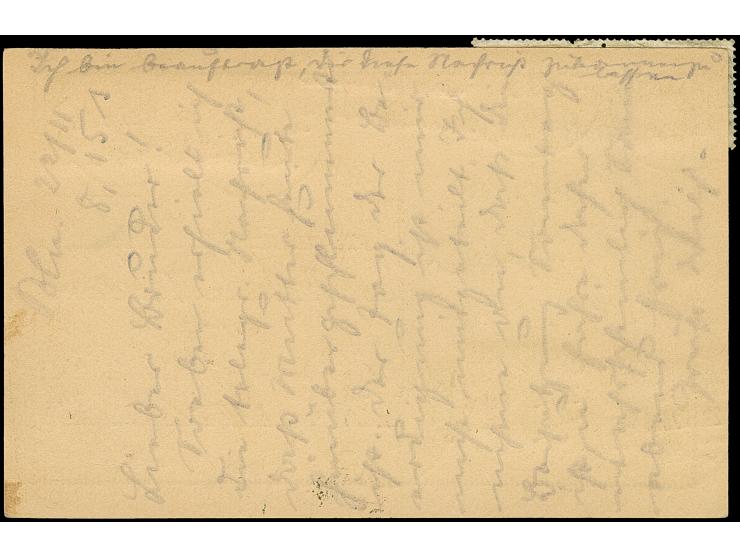 Korbdeckel 20 Mrd. gezähnt im senkrechten Paar und zwei senkrechte Paare 2 Mrd. M. gezähnt je mit Rohrpost-Stempel “BERLIN SW