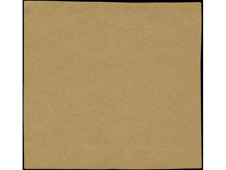 1941, Paris Exposition 5 fa. with "France Libre" overprint in blue on Souvenir Sheet tied to small piece by "Inde Francaise, 