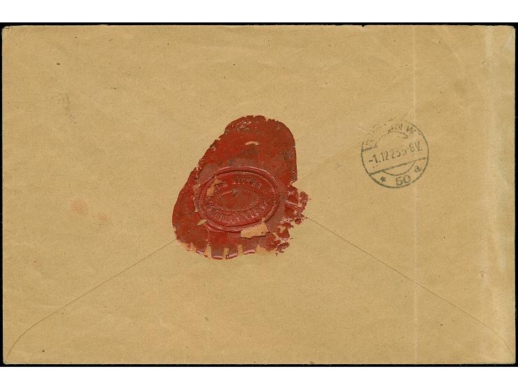 Korbdeckel 50 Mrd. M. durchstochen mit Stempel “BERLIN 30.11.12” auf überfrankiertem R-Ortsbrief über 100 g mit Ankunftsstemp