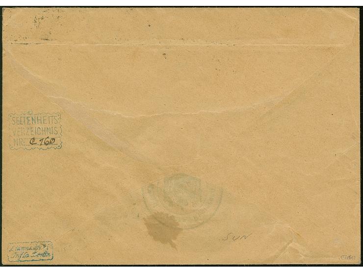 Schlangenaufdruck 20 Mrd. M. im Viererblock und Einzelmarke je mit Stempel “LENNEP 14.12.23” als tarifgerechte Mehrfachfranka