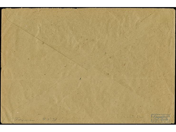 1923, Korbedeckel 5 Mrd. M. gezähnt im senkrechten Paar sowie 1 Mrd. M. gezähnt im senkrechten Dreierstreifen und Einzelwert 