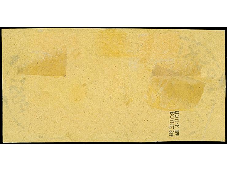 Kiautschou Kaiseryacht 1 M mit zwei klaren Stempeln “PEKING DP 22.5.01” auf Briefstück, in einwandfreier Erhaltung, doppelt s