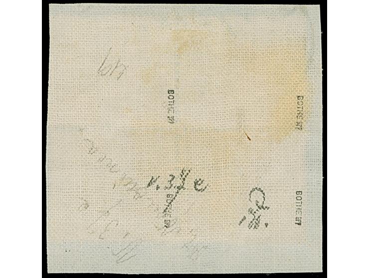 1890, 2 M. dunkelrotkarmin im angetrennten Viererblock mit Stempel “STEPHANSORT 31.8.94” auf Briefstück. Die linke untere Mar