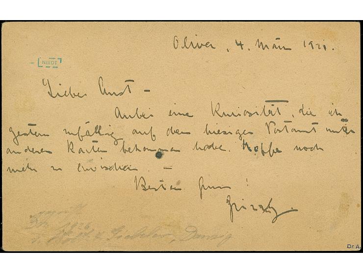 1920, Aushilfsmarken für Postkarten mit bogenförmigen Aufdruck: Germania 30 auf 7½ Pfg. orange, farbfrisch und gut gezähnt, m