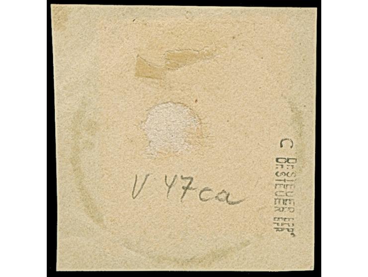 1890, Krone/Adler 10 Pfg. mittel(karmin)rot (ocker quarzend) mit Stempel “KAMERUN 12.11.95” auf Briefstück, in einwandfreier 