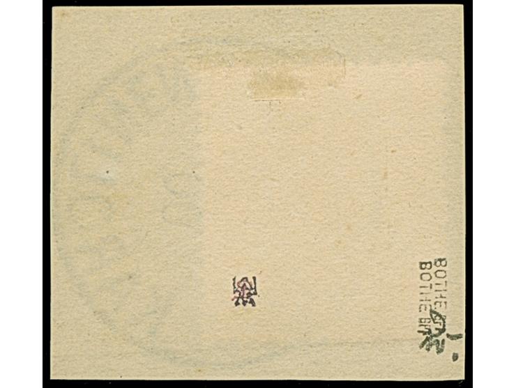 1899/1900, Diagonalaufdruck 3 Pfg. lebhaftorangebraun mit klarem Stempel “PONAPE KARLONIEN 11.5.00” auf Briefstück in tadello