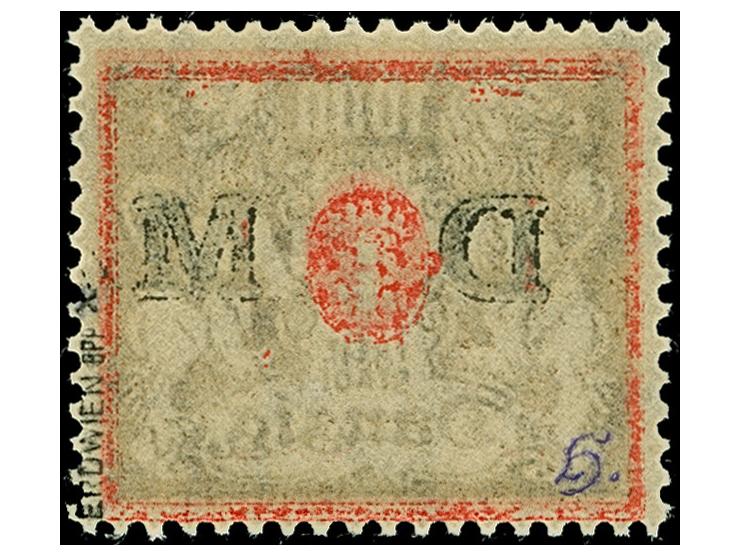 1923, DM-Aufdrucke 1000 M. mit stehendem Wasserzeichen, farbfrisch und gut gezähnt, postfrisch, tadellos, u.a. sign. Erdwien 