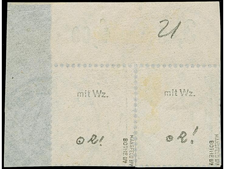 “AGBELUVHOE (TOGO) 26.5…” zweimal recht klar auf waagerechtem Oberrand-Paar Kaiseryacht 5 Pfg. mit Wasserzeichen auf Briefstü