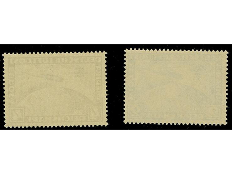 1930, Südamerikafahrt 2 und 4 M. mit stehendem Wasserzeichen (2X), postfrisch, in tadelloser Erhaltung, unsigniert mit Fotoat