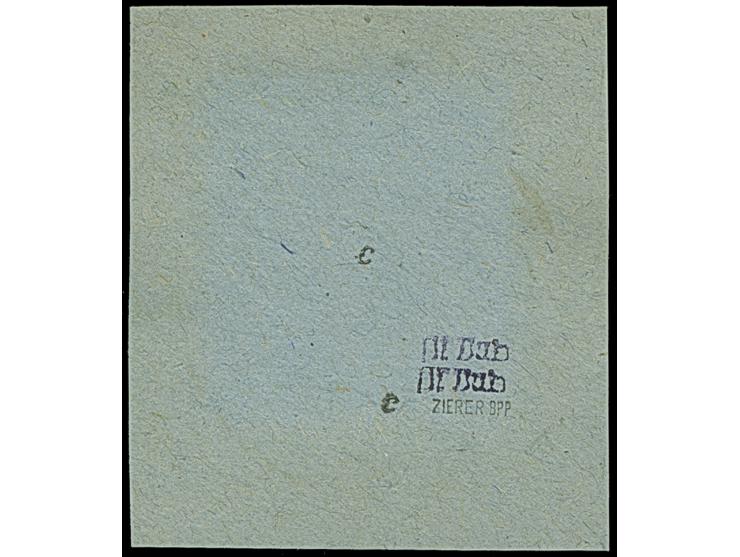 6 Pfg. grünlichschwarz in fast schwarzer Nuance (fetter Druck) mit Stempel “DRESDEN N25 3.11.45” auf Briefstück in tadelloser