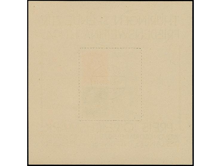 Weihnachts-Block auf gelblichgrauem Papier, sauber mit Stempel “Pößneck 9.5.46” entwertet, in tadelloser Erhaltung. Ein sehr 