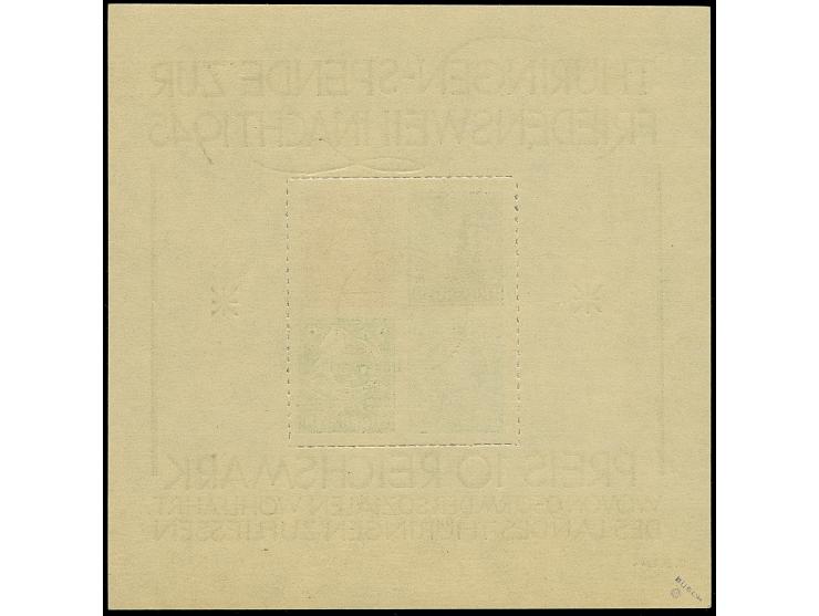 Weihnachts-Block auf weißem Papier mit Stempel “WEIMAR 1p 24.12.45”, in tadelloser Erhaltung. &nbsp;Ein schönes Exemplar mit 