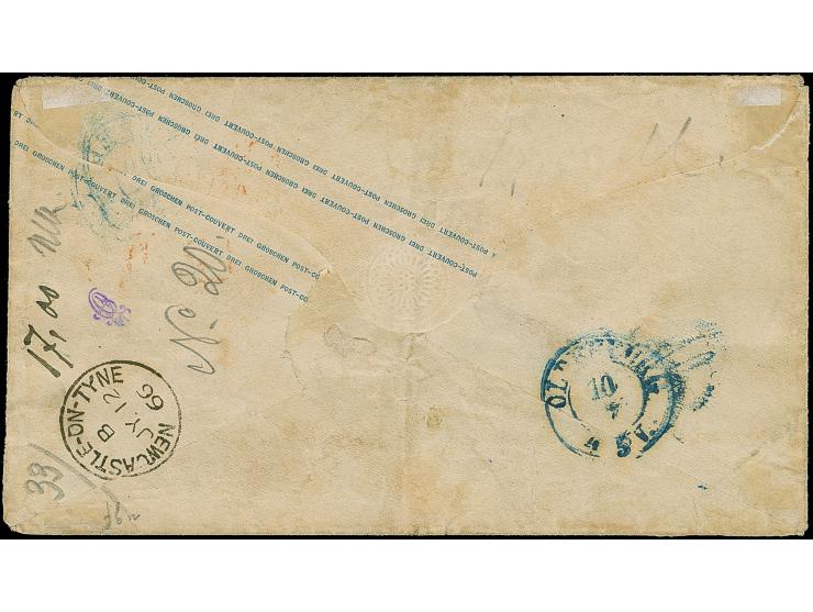 1862/64, Umschlag 3 Gr. mit zwei Einzelmarken Wappen 1 Gr. karmin mit Durchstich 11¾ als tarifgerechter Zufrankatur je mit bl