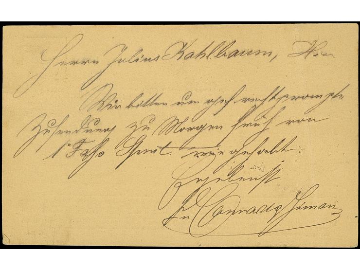 ½ Gr. ziegelrot mit Plattenfehler “durchgehender heller senkrechter Strich im linken Rahmen”, durch die Dezentrierung sehr kl