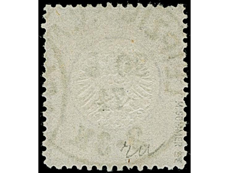 ¼ Gr. grauviolett mit Plattenfehler “zwei helle Punkte im unteren Rahmen”, klar und zentrisch mit Ekr. “LEIPZIG P.V. N. 14 30