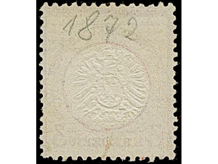 3 Kr. karmin mit Plattenfehler “beschädigter Kreis links über der rechten Wertziffer” (Feld 80) und zusätzlich einen deutlich