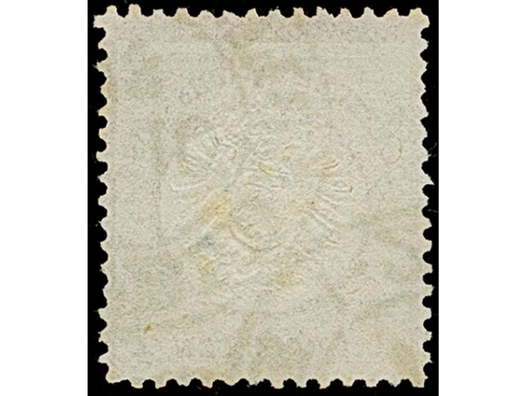 1 Gr. karmin mit Plattenfehler “Akzent über C in REICHS, Farbflecke über U in DEUTSCHE und I in REICHS, Farbpunkt rechts nebe