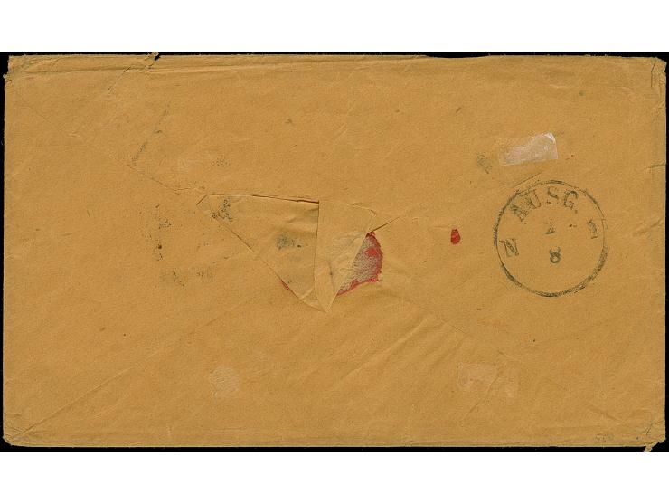 “4½/2 Sgr. AMERIKA ÜBER BREMEN”, roter L3 recht klar auf Briefkuvert mit Leitvermerk “per Steamer Washington via Bremen” von 