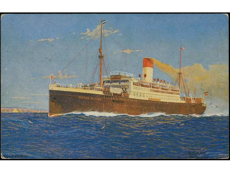“DSP LINE HAMBURG-SÜDAMERIKA XII 9.2.23” (D. Antonio Delfino) klar auf Ziffer 100 M. mit Wasserzeichen 1 auf entsprechender S
