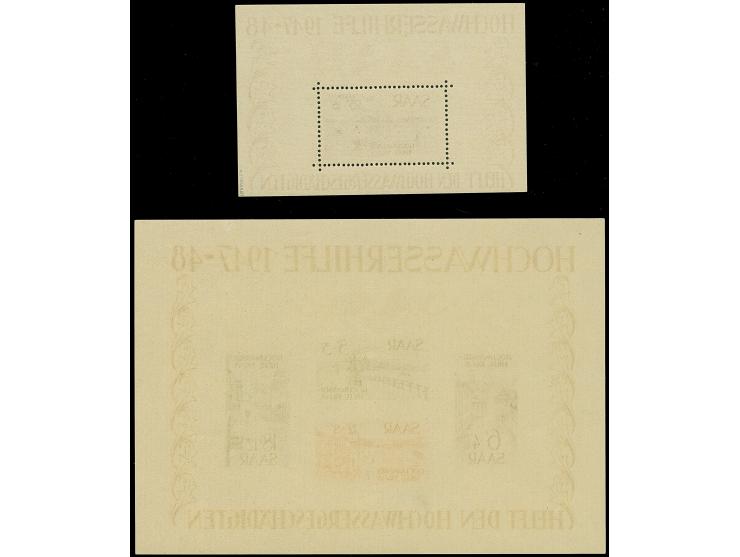 1948, Hochwasserhilfe-Blockpaar, einheitlich Type II, ungebraucht bzw. postfrisch, tadellos, teils sign. sowie zwei Fotoattes