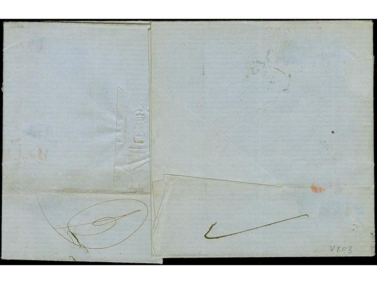 ¼ Gr. lila in wertstufengleicher Mischfrankatur mit ¼ Gr. gezähnt sowie 2 Gr. gezähnt, mit DKr. "CÖLN BAHNHOF 28 6 " (1871) a