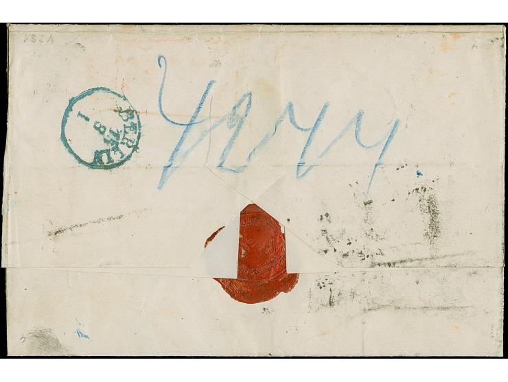 5 Gr. ocker, in wertstufengleicher Mischfrankatur mit 2 Einzelwerten und waagerechten Paar gezähnte Ausgabe 5 Gr., mit Ra3 "F