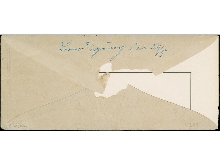 18 Kr. ocker, zwei Einzelwerte, in Mischfrankatur mit 2 Einzelwerten 3 Kr. gezähnt, mit EKr. "GIESSEN 23 5 71" auf rückseitig