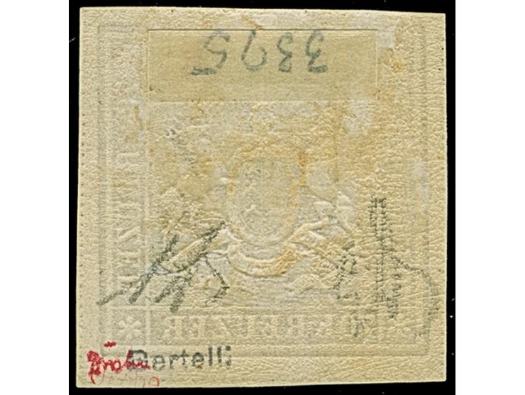 1873, 70 Kr. rotlila, Bogenfeld 5, farbfrisch, allseits breitrandig geschnitten mit schöner Wappenprägung, mit praktisch voll