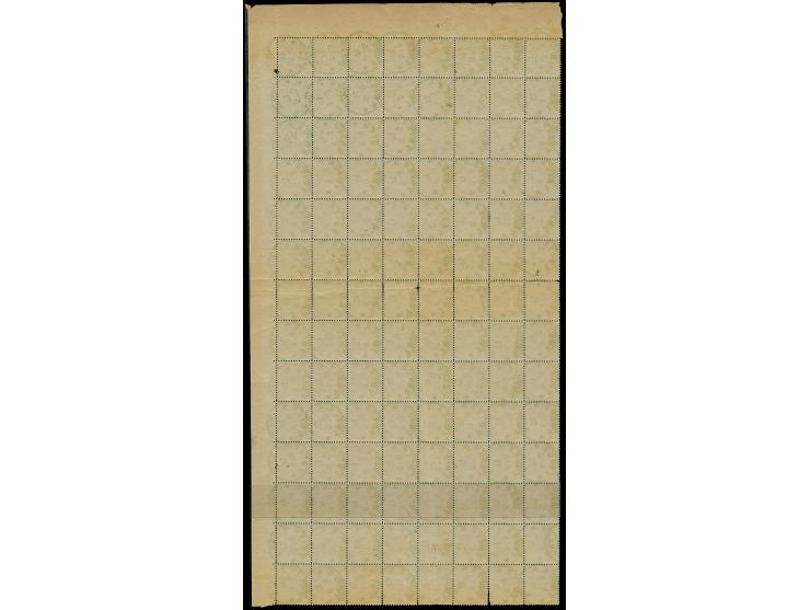 ⅓ Gr. grün im senkrechten Bogenteil von 112 Werten(8x 14), mit Bogenrändern oben und rechts, jeder Wert einzeln sauber entwer