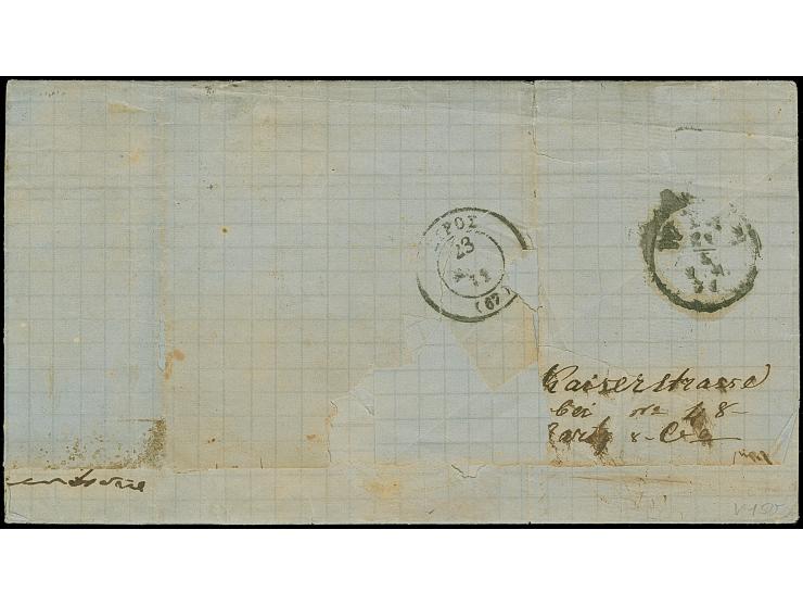 5 Gr. ocker, farbfrisch und recht gut gezähnt, mit sauber auf- und nebengesetztem EKr. "HANNOVER 24/5 71" auf Briefhülle auf 