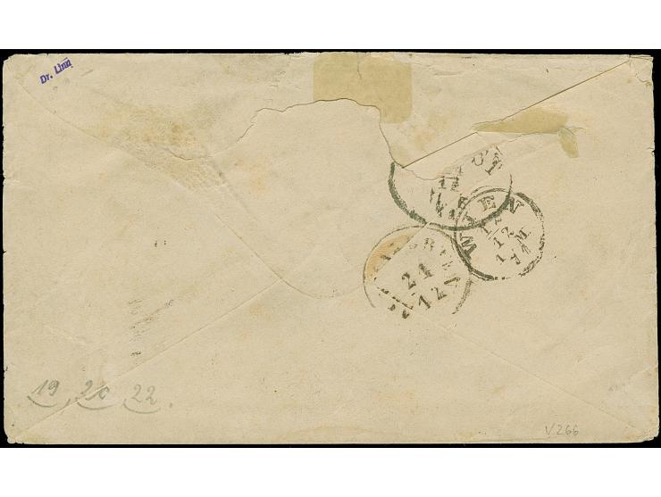 1 Kr. grün, 2 Kr. orange und 7 Kr. blau, als Streifen geklebt, mit EKr. "FRANKFURT A.M. 11/12 71" auf Briefumschlag der bekan